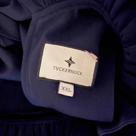 TUCKERNUCK Blue Navy Faye Blouse Ruffle Neck Bow Back Size XXL - Picture 11 of 11